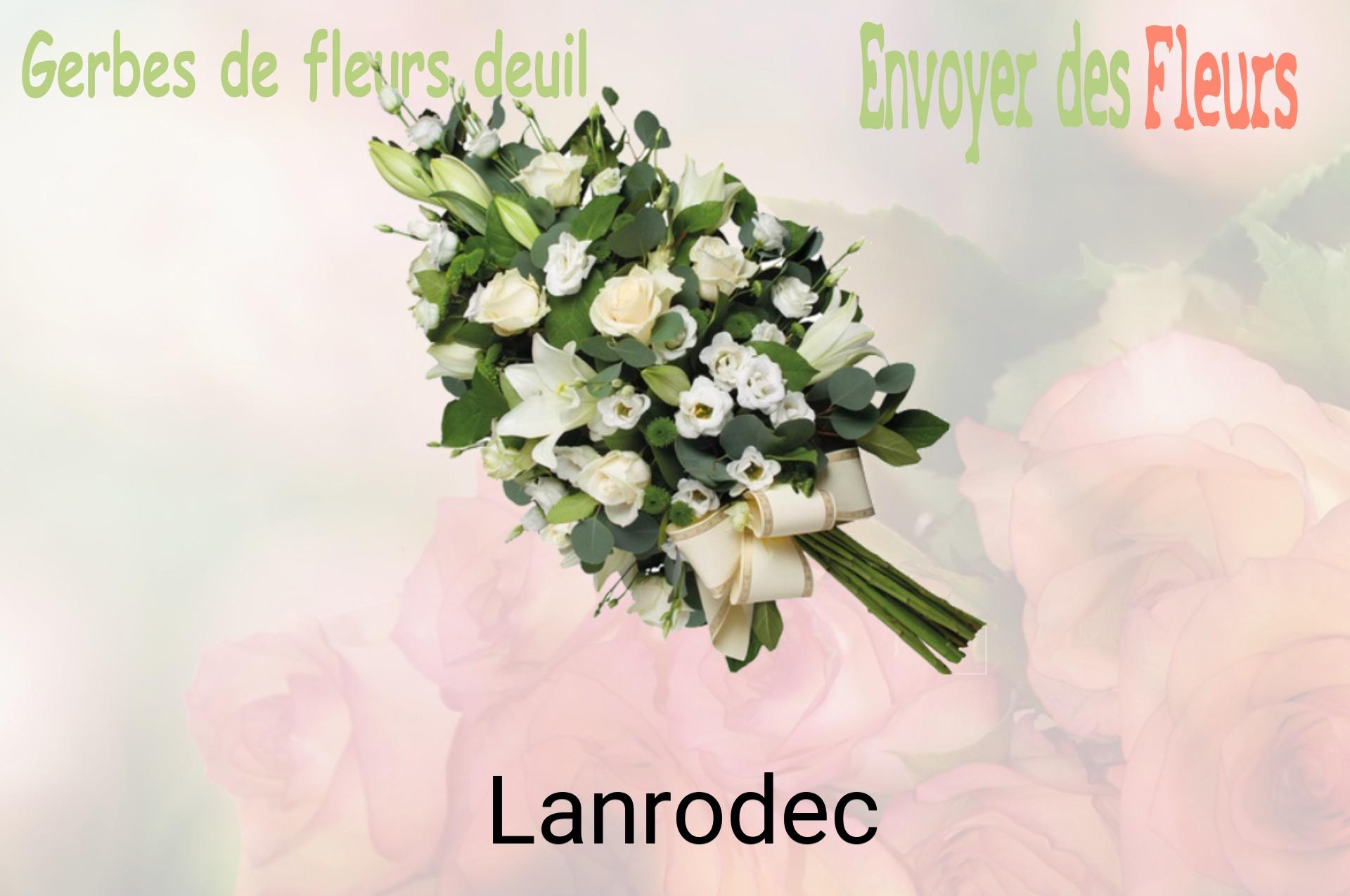 Gerbe de fleurs de deuil livrée à Lanrodec